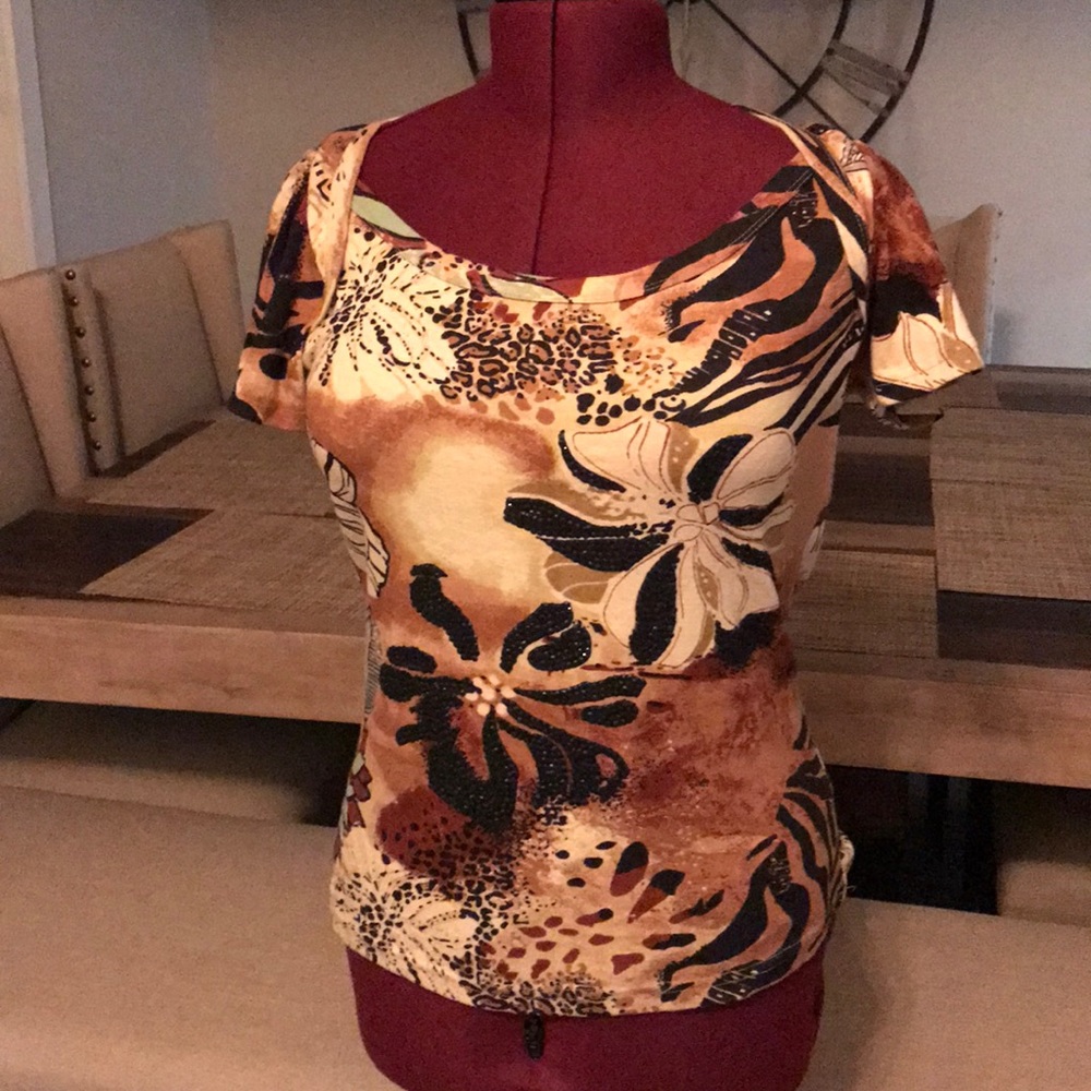 Lola P. Top With Black Sequins
